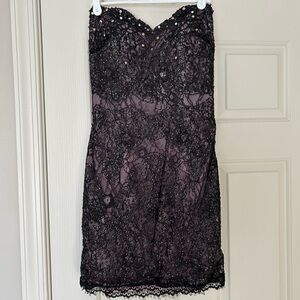 Alyce Black Lace Mini Dress